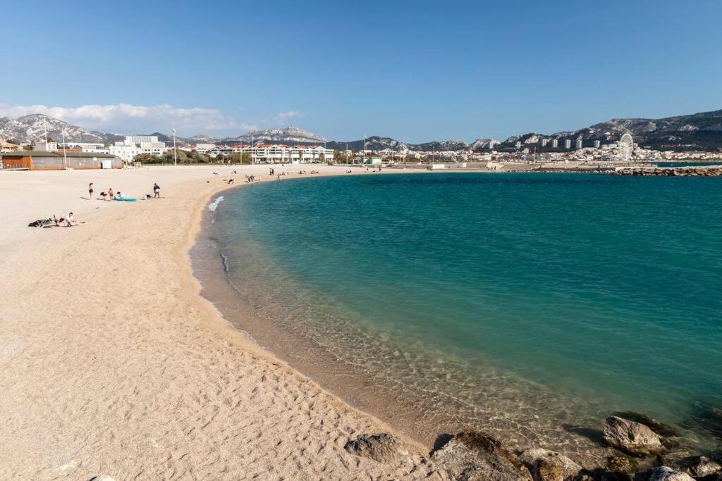 T2 Plage Prado-David, Parc Borely, Parking Privee Marseilles Exterior foto